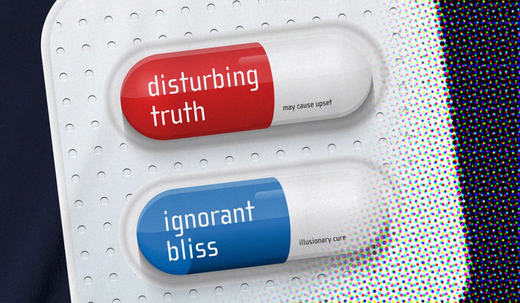 Rode pil of blauwe pil? Red or blue pill?