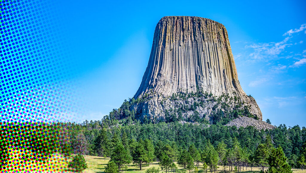 Devils Tower lijkt op een versteende reuzenboom Devils Tower reuzenboom